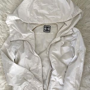 CHANEL Reptile Snake Print Zip Up Hooded Sweatshirt